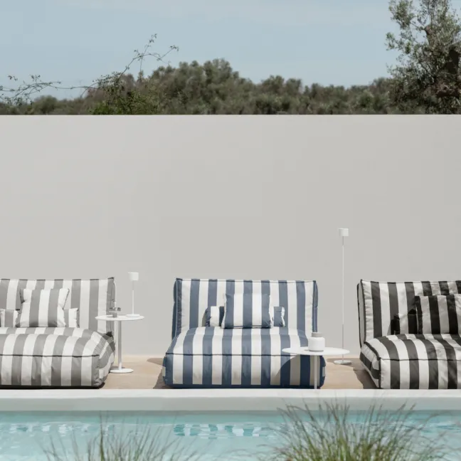 Blomus Outdoor-Kissen STAY 70x30 cm Lily White/Black