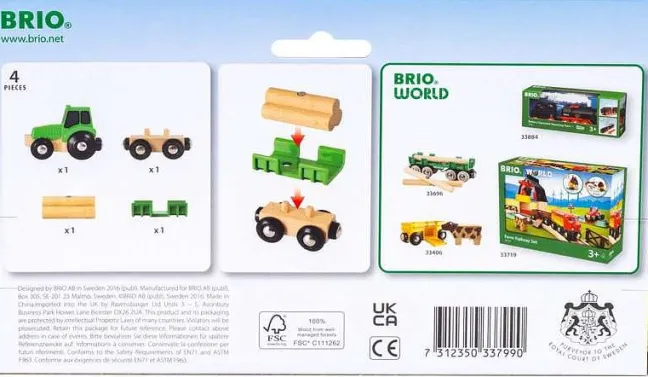 Brio Traktor mit Holz-Anhänger 33799