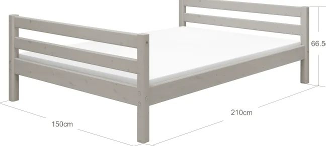 FLEXA Classic Bett 140x200cm grau lasiert