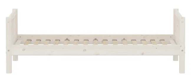 FLEXA Classic Einzelbett 90x200 cm mit Streben weiß lasiert