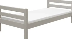 FLEXA Classic Halbhohes Bett mit senkrechter Leiter grau lasiert