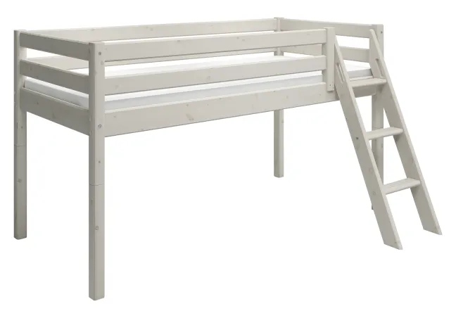 FLEXA Classic Halbhohes Bett mit Schrägleiter weiß lasiert Sale