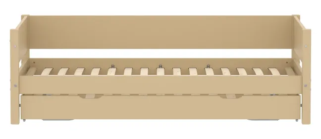 FLEXA White Sand Einzelbett 90x200cm mit Gästebett hochklappbar sand