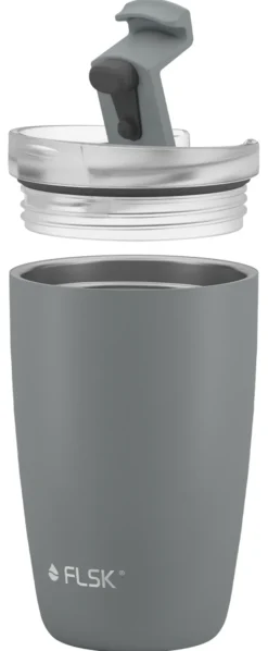 FLSK CUP Coffee to go Becher 350 ml grau