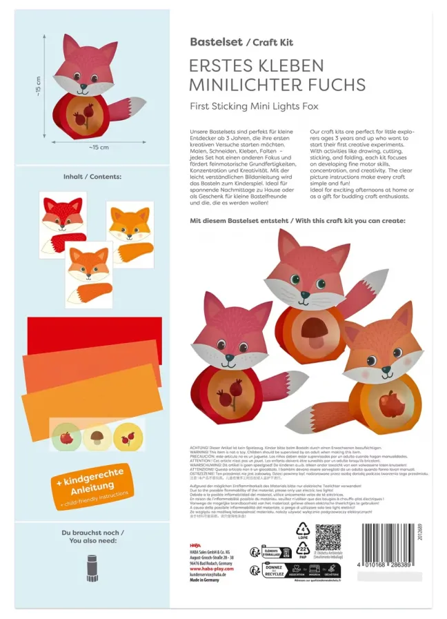 Haba Bastelset - Erstes Kleben Minilichter Fuchs 2012689