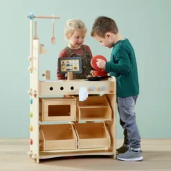 Haba Creative Play 3 in 1 Spielküche, Kaufladen & Werkstatt