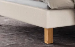 Hasena Noah Polsterbett 180x200cm Fußhöhe: 20cm Wildbuche natur geölt/Pepe beige