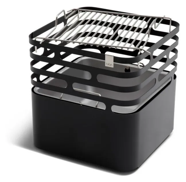 Höfats CUBE Feuerkorb schwarz inkl. CUBE Grillrost und Grillzange
