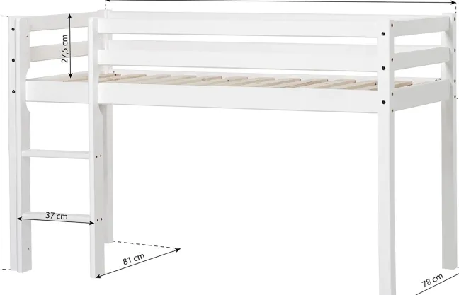 Hoppekids ECO Dream Halbhochbett Junior 70x160cm nicht teilbar weiß