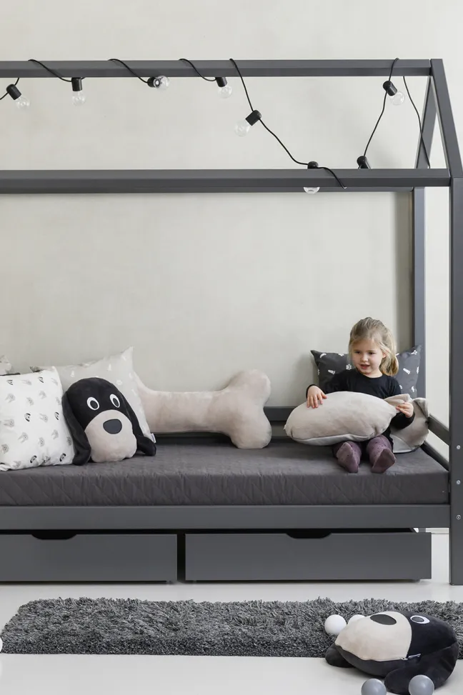 Hoppekids ECO Dream Hausbett 90x200cm dunkelgrau