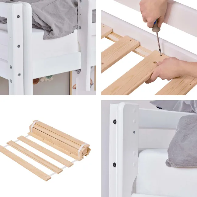 Hoppekids ECO Dream Hochbett 90x200cm mit gerader Leiter weiß