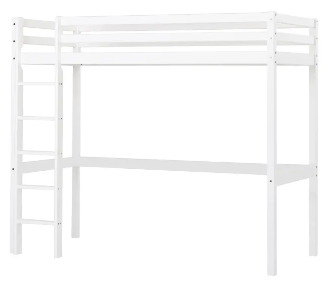 Hoppekids ECO Dream Hochbett 90x200cm mit gerader Leiter weiß