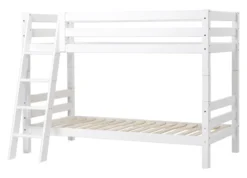 Hoppekids ECO Luxury Etagenbett 90x200cm mit Rollrost und Schrägleiter weiß