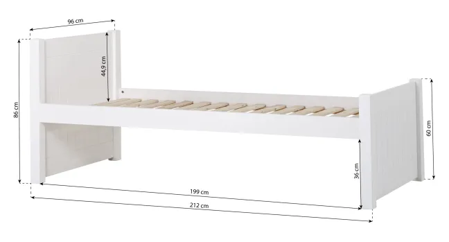 Hoppekids Noah Deluxe Sofabett 90x200cm mit Rollrost weiß
