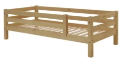 Infanskids Einzelbett mit Abschutzsicherung gelaugt 90x200cm