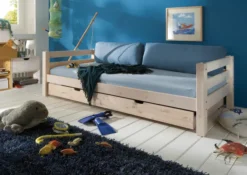 Infanskids Einzelbett mit halber Abschutzsicherung weiß 90 x 200cm