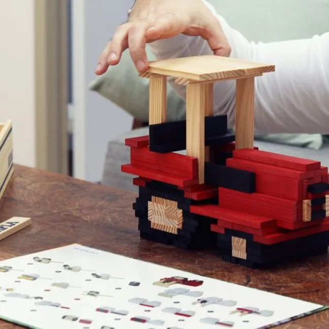 KAPLA Traktor Baukasten 155 Holzplättchen