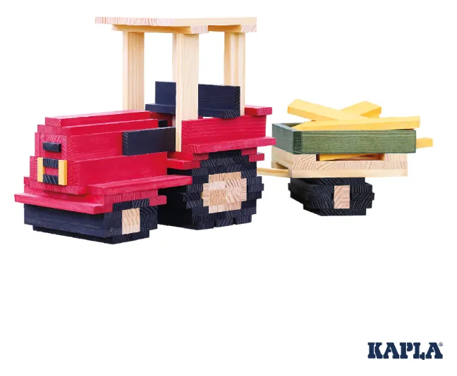 KAPLA Traktor Baukasten 155 Holzplättchen