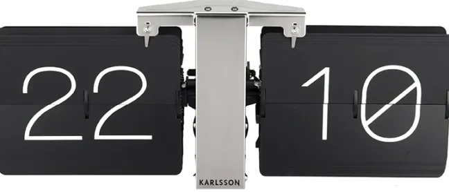 Karlsson Wand- und Tischuhr No Case Black- Standfuß Silber