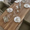 LifeConcept Esstisch 220x100cm Zerreiche Baumkante (3cm) Natur geölt mit Holz Spider-Gestell