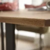 LifeConcept Esstisch 240x100cm Zerreiche gerade Kante (3cm) Natur geölt mit Metall U-Gestell