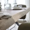LifeConcept Esstisch 220x100cm Zerreiche Baumkante (3cm) Natur geölt mit Metall Spider-Gestell