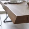 LifeConcept Esstisch 180x100cm Zerreiche Baumkante (3cm) Natur geölt mit Metall Spider-Gestell
