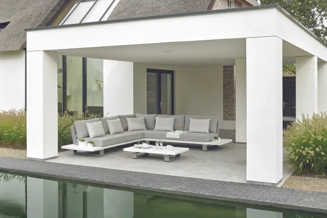 LIFE Fitz Roy Lounge Sitzecke weiß/grau/mist grey soltex