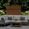 LIFE Soho Eck Lounge Set lava/teak/mist grey soltex