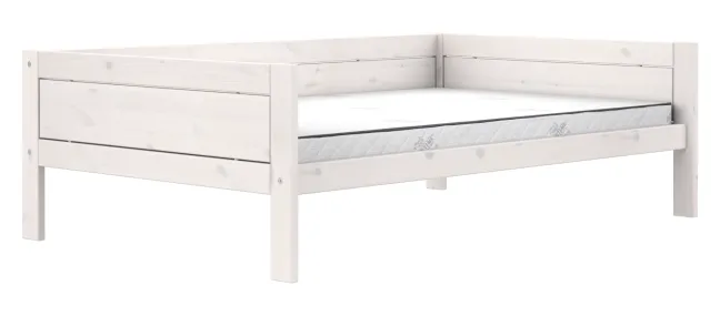 Lifetime Basisbett 120x200cm mit Premium Rollboden und Bettkasten groß whitewash