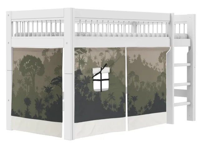 Lifetime Breeze halbhohes Bett 90x200cm mit Rollboden weiß lackiert