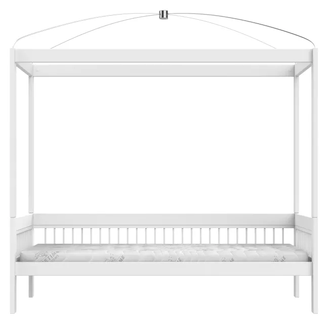 Lifetime Breeze Himmelbett 90x200cm mit Rollboden weiß lackiert