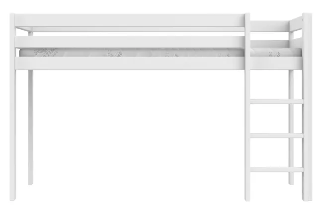 Lifetime Elements halbhohes Bett 90x200cm mit Rollboden weiß