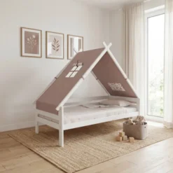 Lifetime Elements Tipibett Rainbow 90x200cm mit Rollboden weiß lackiert