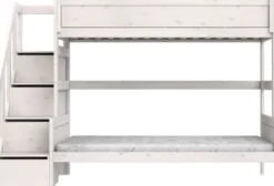 Lifetime Etagenbett Family 90/120x200cm mit Treppe und Premium Rollboden whitewash