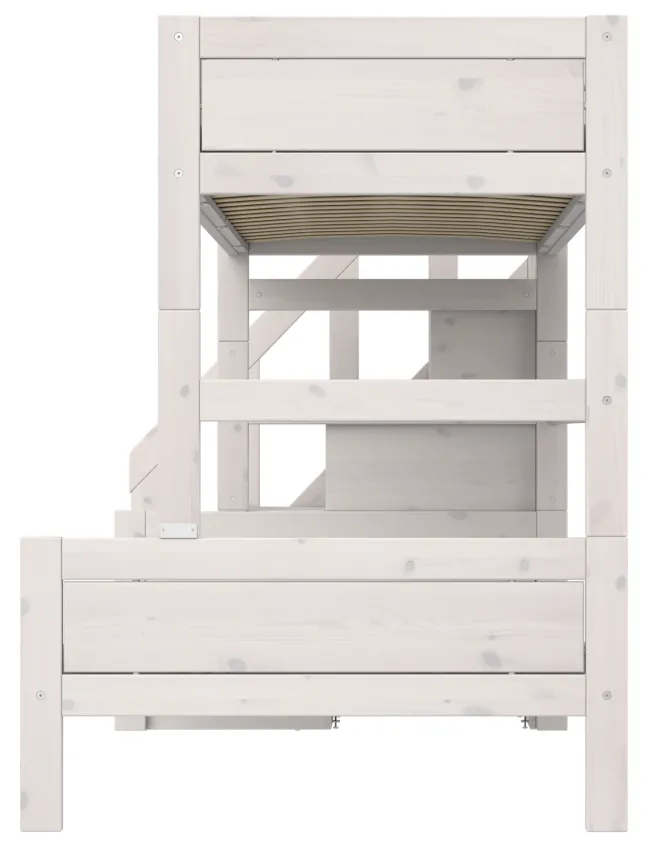 Lifetime Etagenbett Family 90/120x200cm mit Treppe und Premium Rollboden whitewash