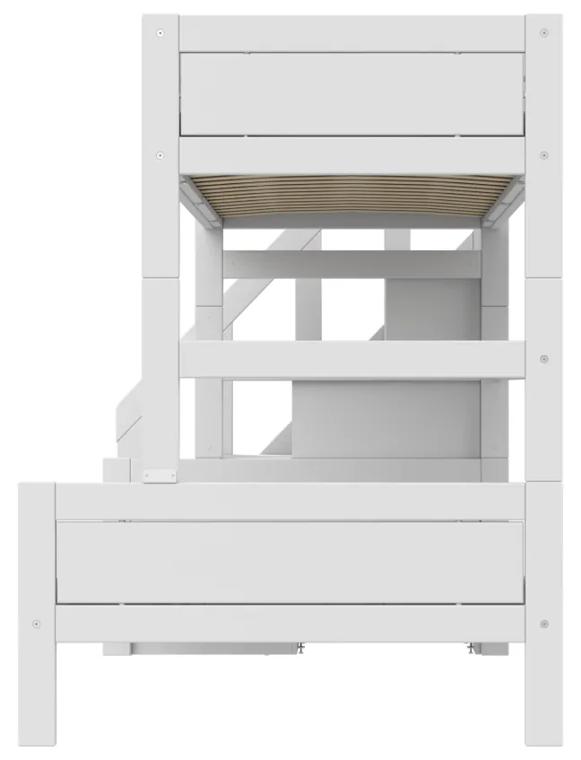 Lifetime Etagenbett Family 90/140x200cm mit Treppe und Premium Rollboden weiß lackiert