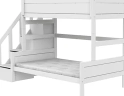Lifetime Etagenbett Family 90/120x200cm mit Treppe und Premium Rollboden weiß lackiert