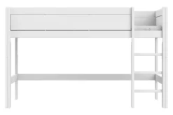 Lifetime halbhohes Bett 90x200cm mit Rollboden weiß lackiert