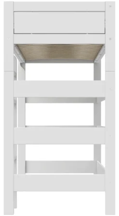 Lifetime Hochbett 90x200cm Höhe: 195cm mit Rollboden weiß lackiert