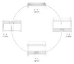 Lifetime 4in1 Hausbett mit Rollboden weiß lackiert