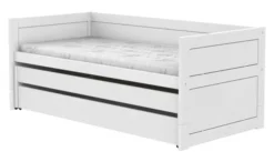 Lifetime Kojenbett 90x200cm mit Gästebett, Bettkasten und Rollboden weiß lackiert