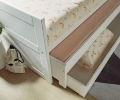 Lifetime Kojenbett 90x200cm mit Gästebett, Bettkasten und Rollboden weiß lackiert