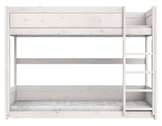 Lifetime niedriges Etagenbett 90x200cm mit Rollboden whitewash