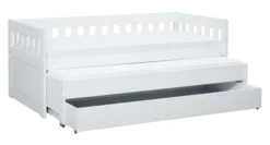 Lifetime Norden Kojenbett 90x200cm mit Rollboden, Absturzsicherung, Gästebett und Bettkasten weiß lackiert