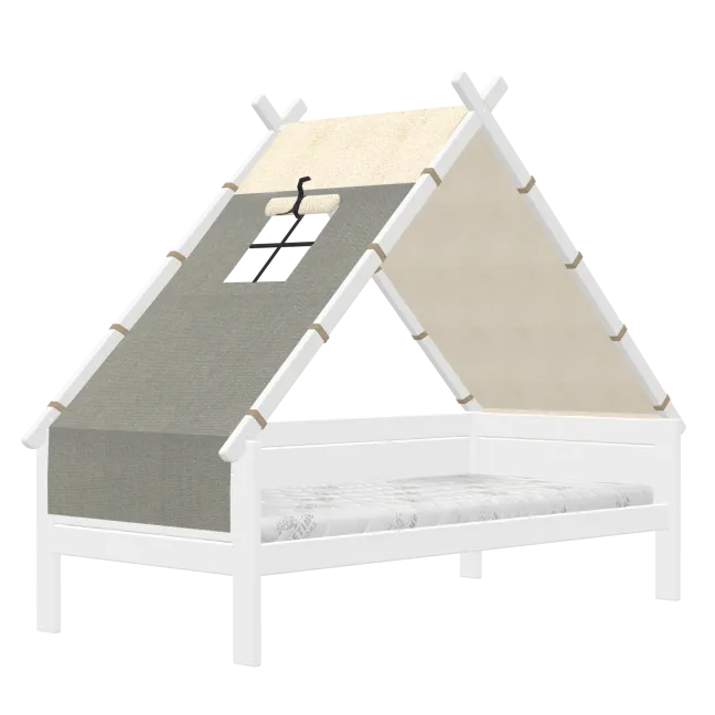 Lifetime Tipibett Jungle 90x200cm mit Rollboden weiß lackiert