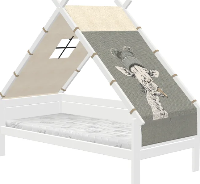 Lifetime Tipibett Jungle 90x200cm mit Rollboden weiß lackiert