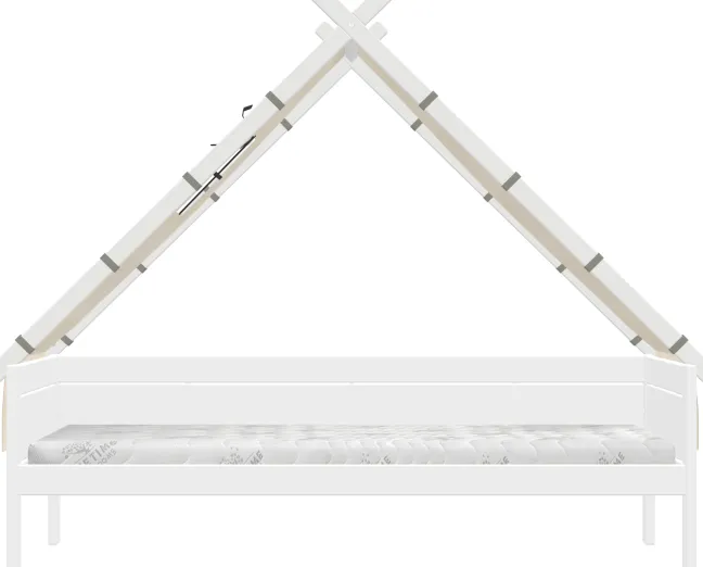 Lifetime Tipibett Over the Moon 90x200cm mit Rollboden weiß lackiert