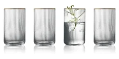 Lyngby Glas Highball Trinkglas Palermo Gold 50cl 4 Stück