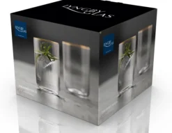 Lyngby Glas Highball Trinkglas Palermo Gold 50cl 4 Stück